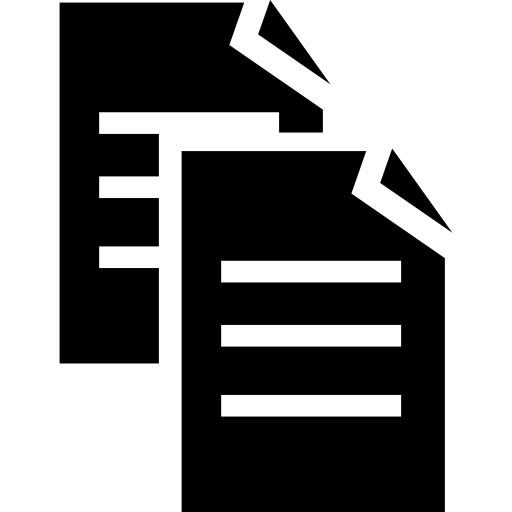 Copy two paper sheets interface symbol
